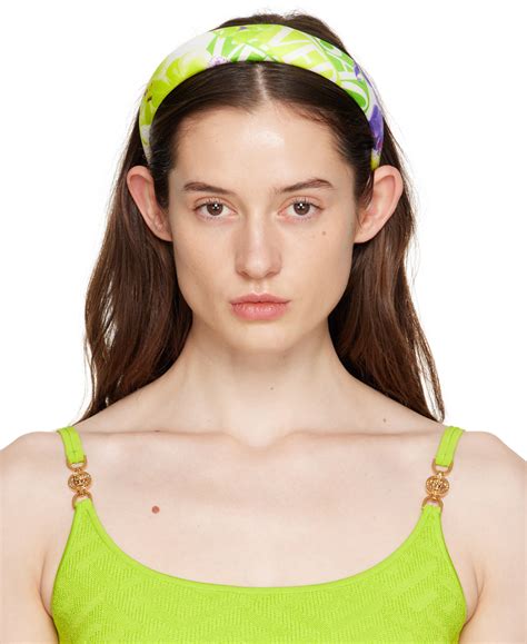 cerchietto versace|Versace Cerchietto Stamp Padded Headband In White .